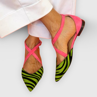 Linares | Flat Sandal with Zebra Pattern