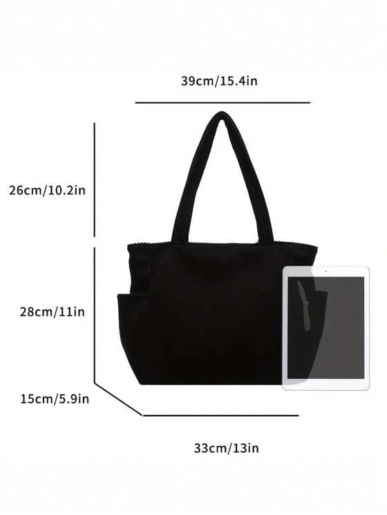 Tilda – Ribbed Tote Bag with Cord Detail
