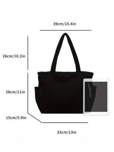 Tilda – Ribbed Tote Bag with Cord Detail