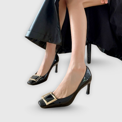 Tessa | Comfortable Metallic Sandal with Block Heel
