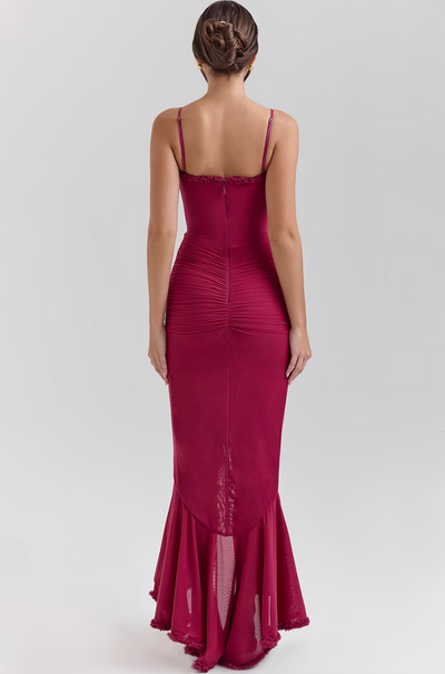 Alessia™ - Slit & Ruffle Maxi Dress