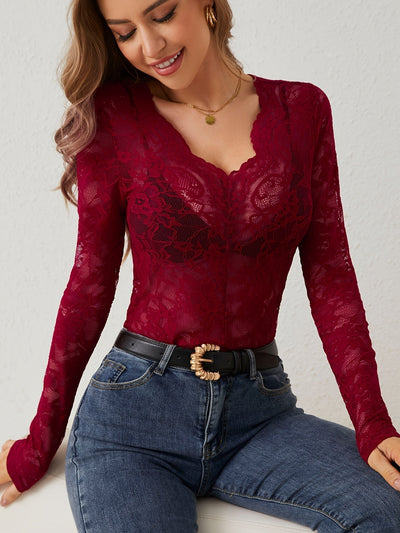Celeste™ Sheer Long-Sleeve Top