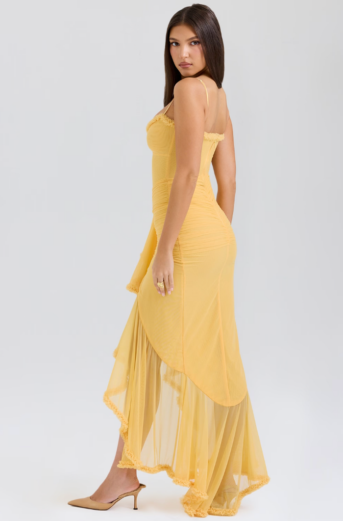 Alessia™ - Slit & Ruffle Maxi Dress
