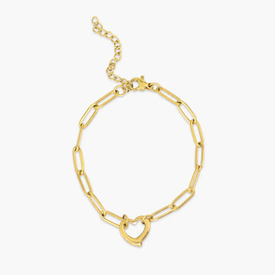 Heart Bracelet with Link Chain