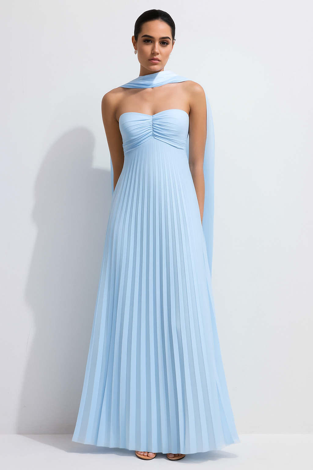 Zelda™ - Strapless Pleated Maxi Dress