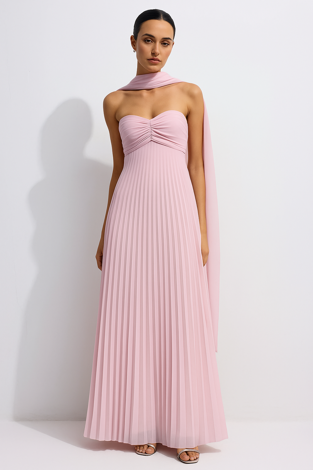 Zelda™ - Strapless Pleated Maxi Dress