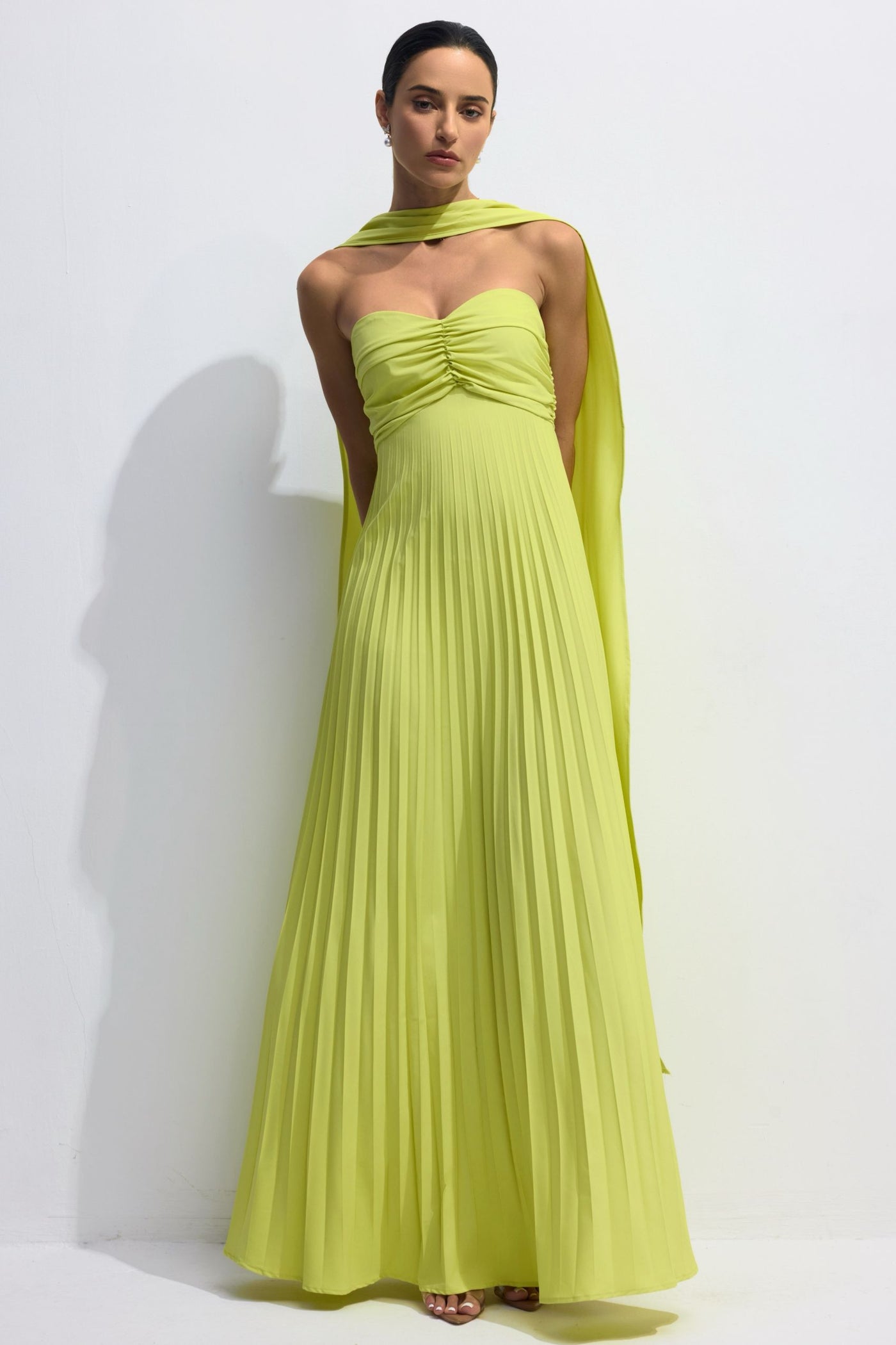 Zelda™ - Strapless Pleated Maxi Dress