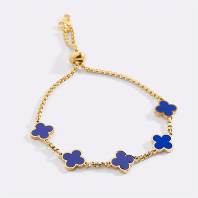 Bracelet with Blue Clover Pendant