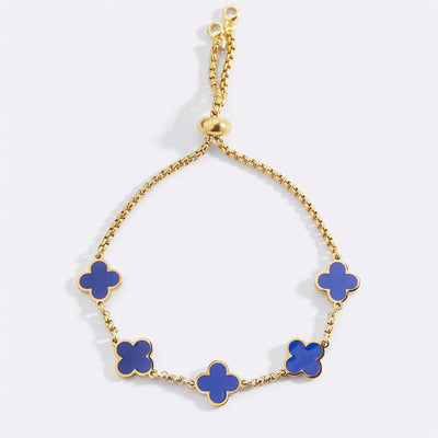 Bracelet with Blue Clover Pendant