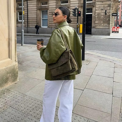 Donna™ - Oversized Leather Jacket