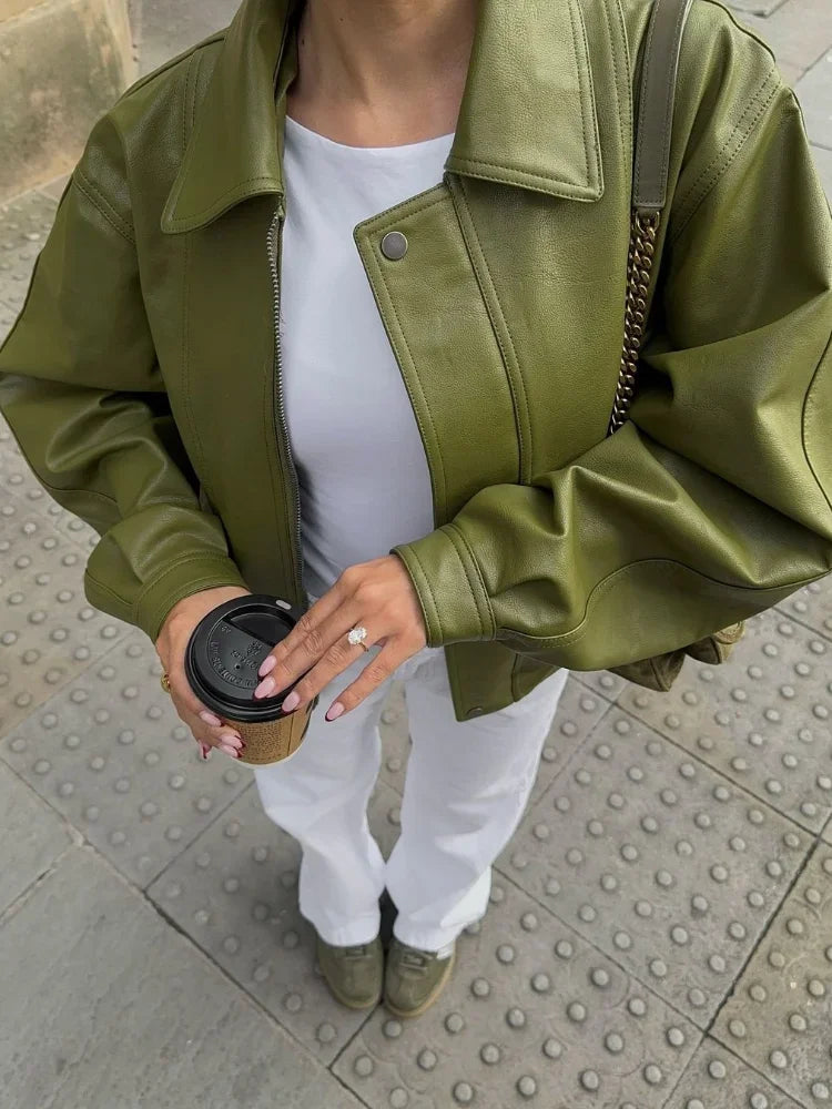 Donna™ - Oversized Leather Jacket
