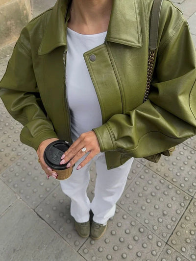 Donna™ - Oversized Leather Jacket