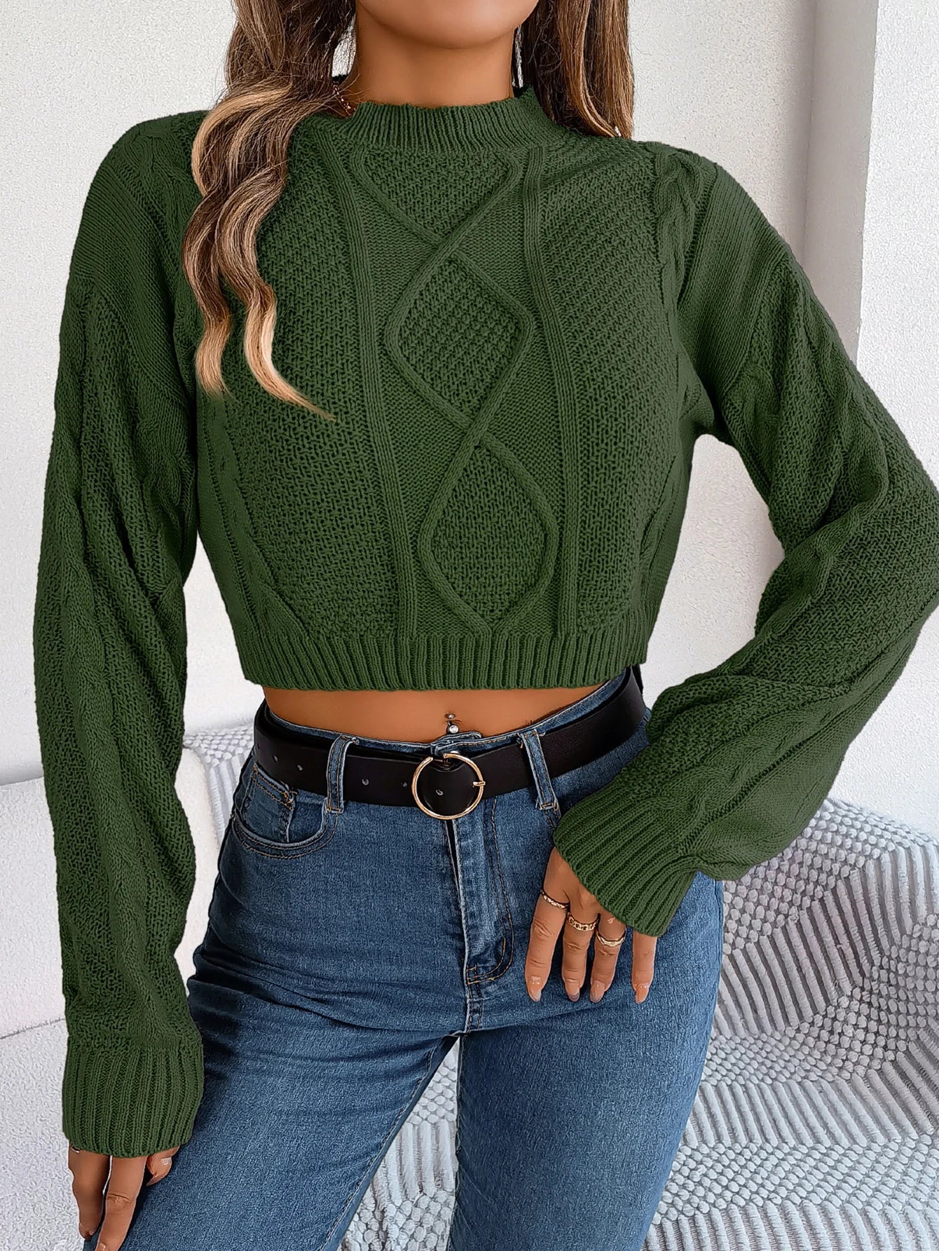 Cleo™ Casual Long Sleeve Crop Top