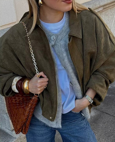 Diana™ - Suede Bomber Jacket