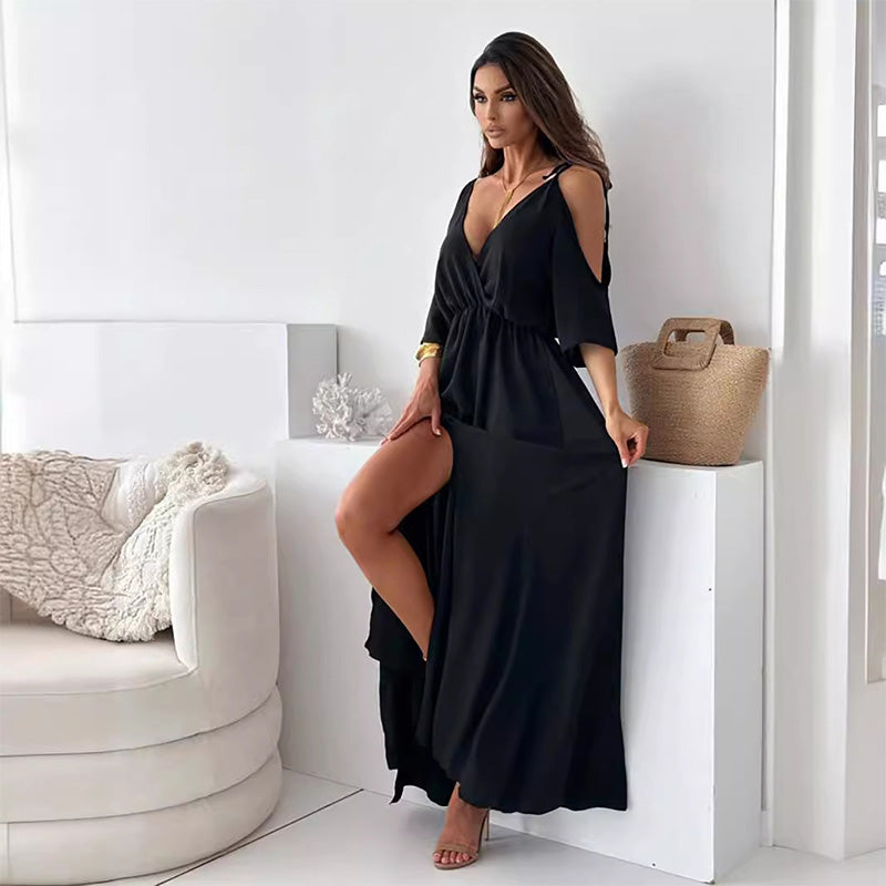 Yvonne™ - V-Neck Dress with Side Slit